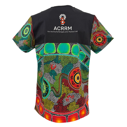 Women's Scrub top and cap (First Nations design)